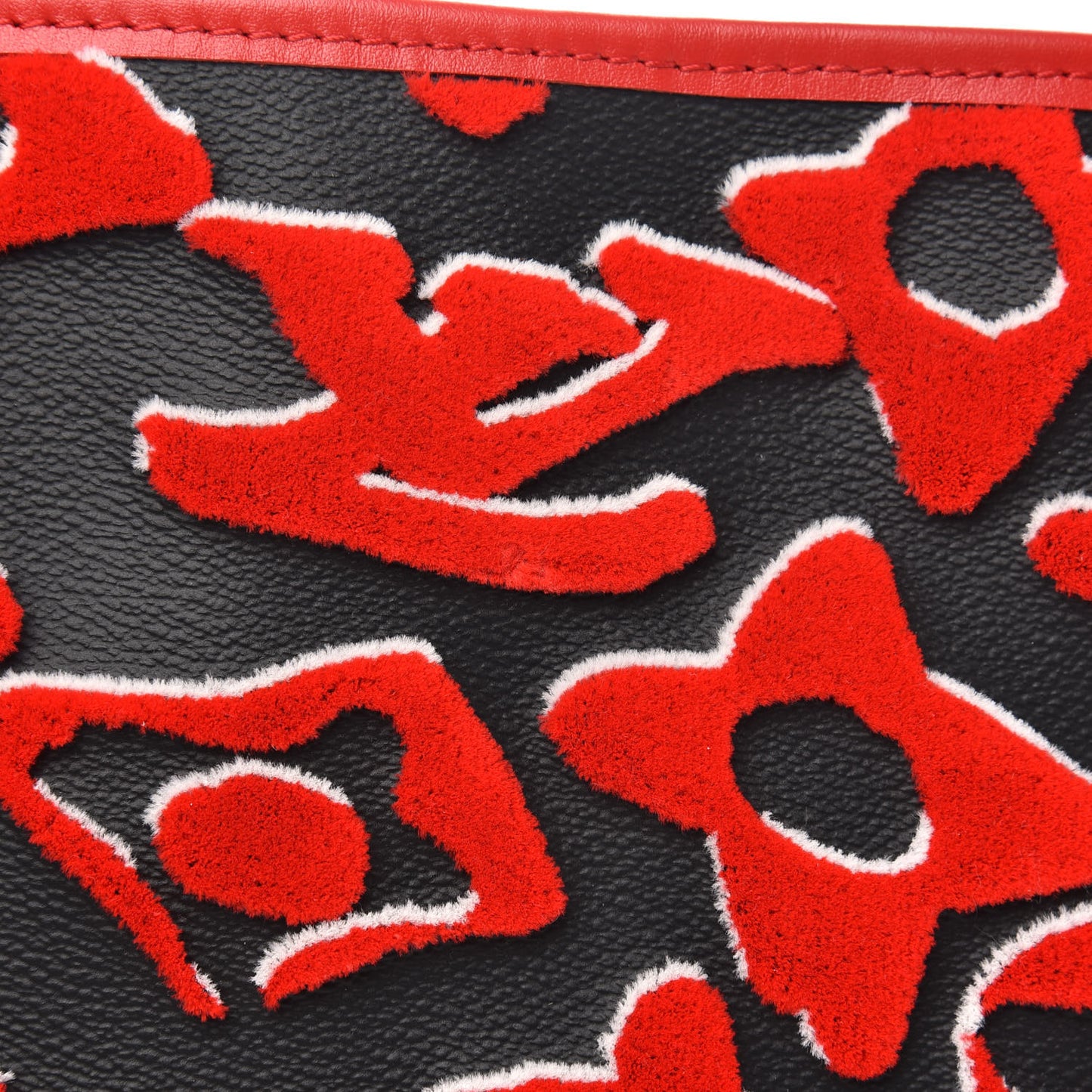 X UF Tufted Monogram Neverfull MM Black Red