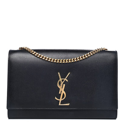 Saint Laurent Grain De Poudre Medium Classic Monogram Kate Satchel Black 1 of 4