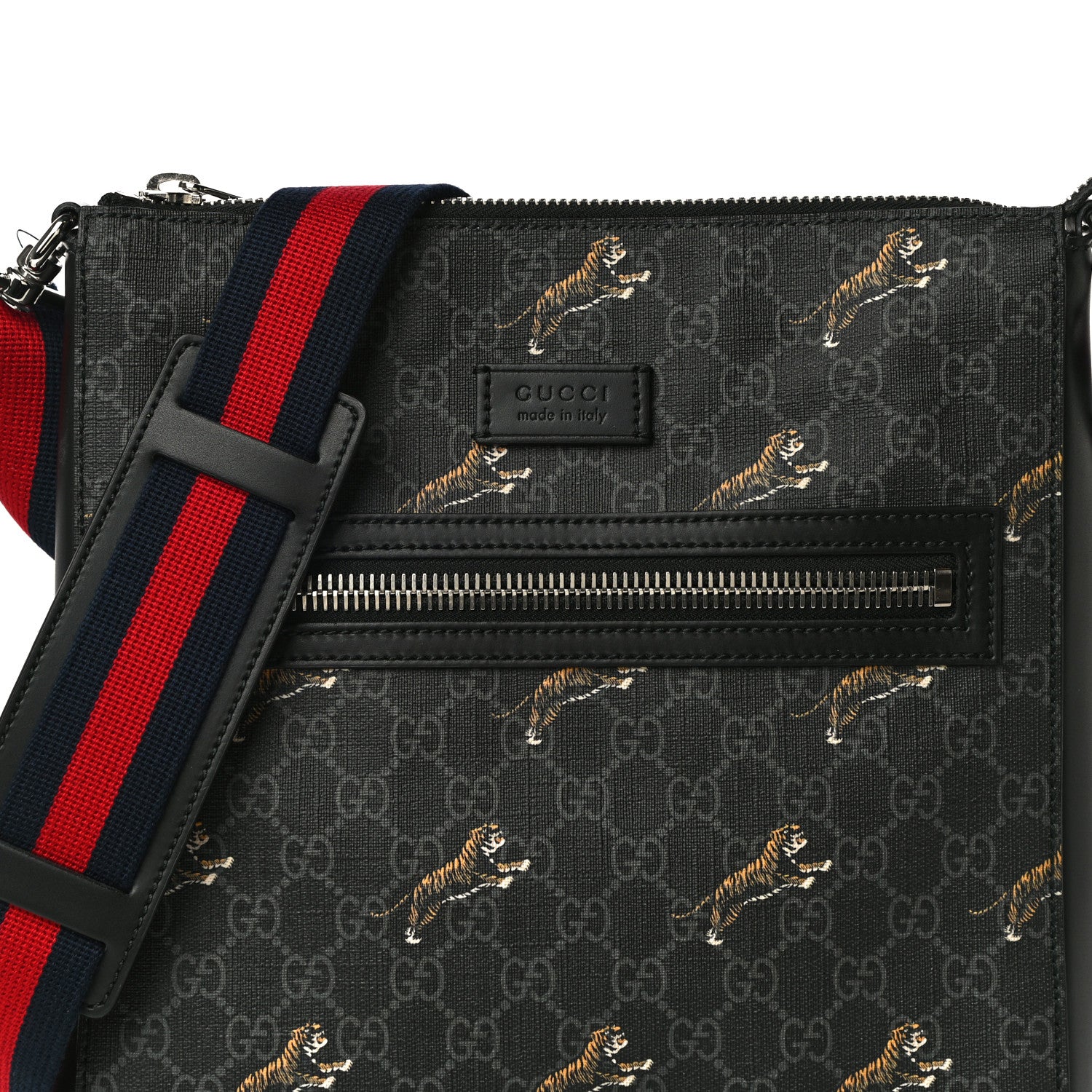 Gucci GG Supreme Monogram Tigers Web Messenger Bag Black Multicolor 8 of 10