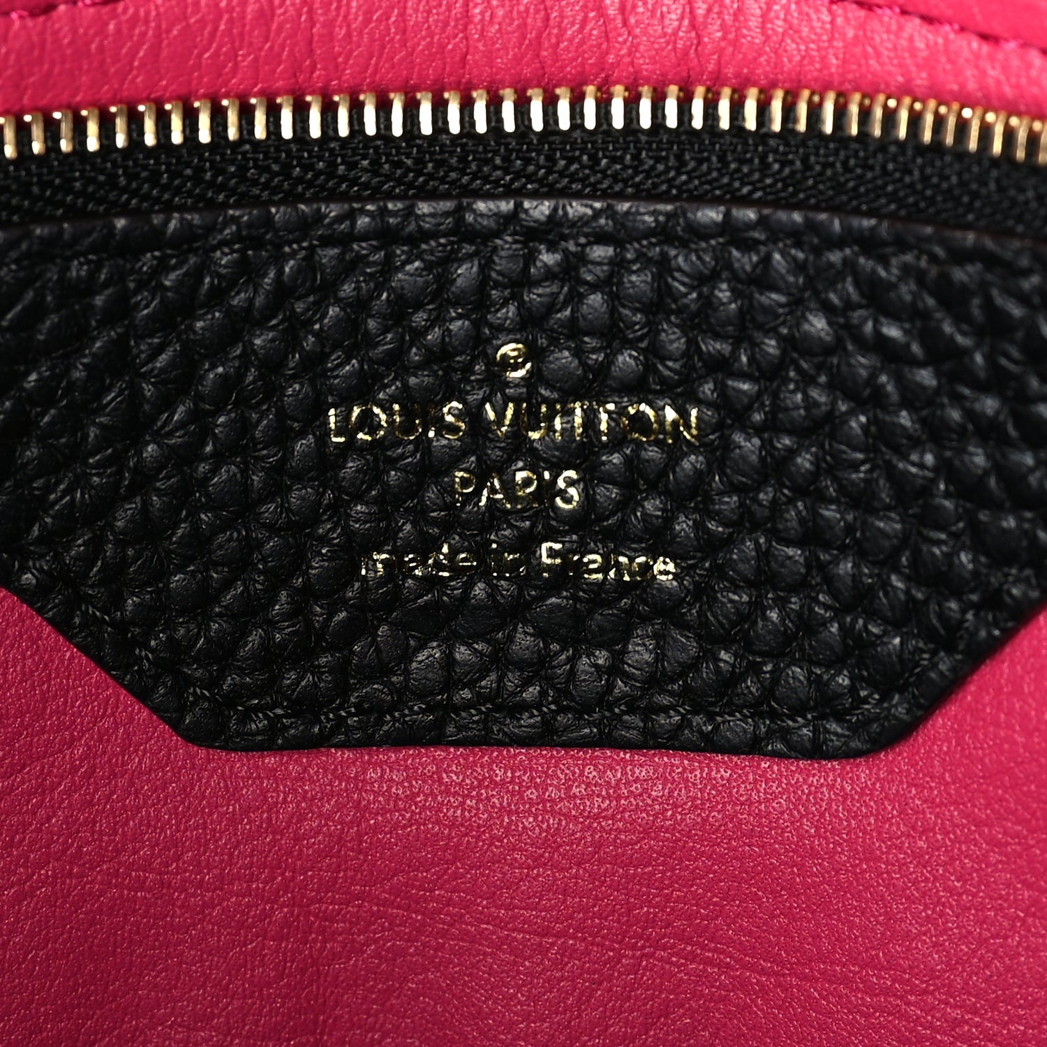 Louis Vuitton Taurillon Capucines MM  Black Fuchsia 5 of 8