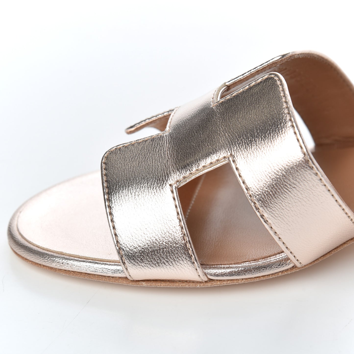 Metallic Nappa Oasis Sandals 40 Rose Dore
