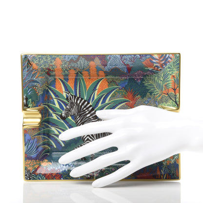 Hermes Porcelain Mountain Zebra Ashtray Chlorophylle 2 of 6