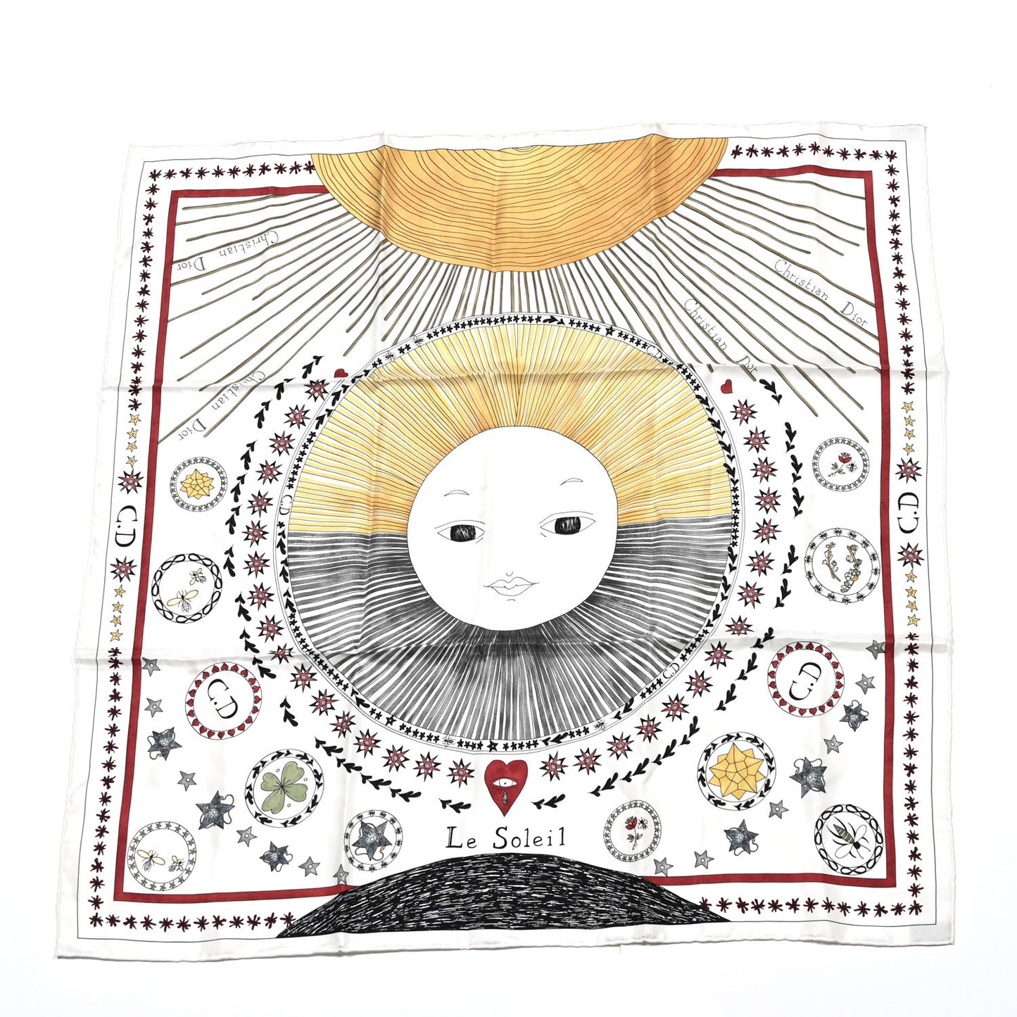 Silk Le Soleil Tarot Square Scarf