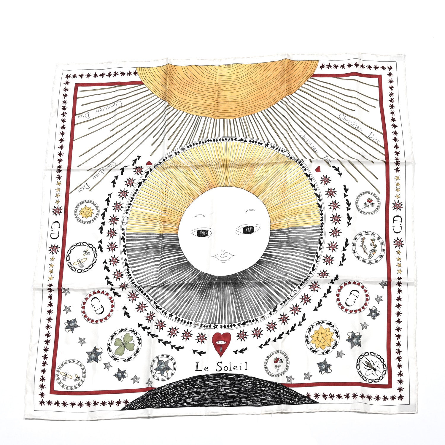 Christian Dior Silk Le Soleil Tarot Square Scarf 1 of 5