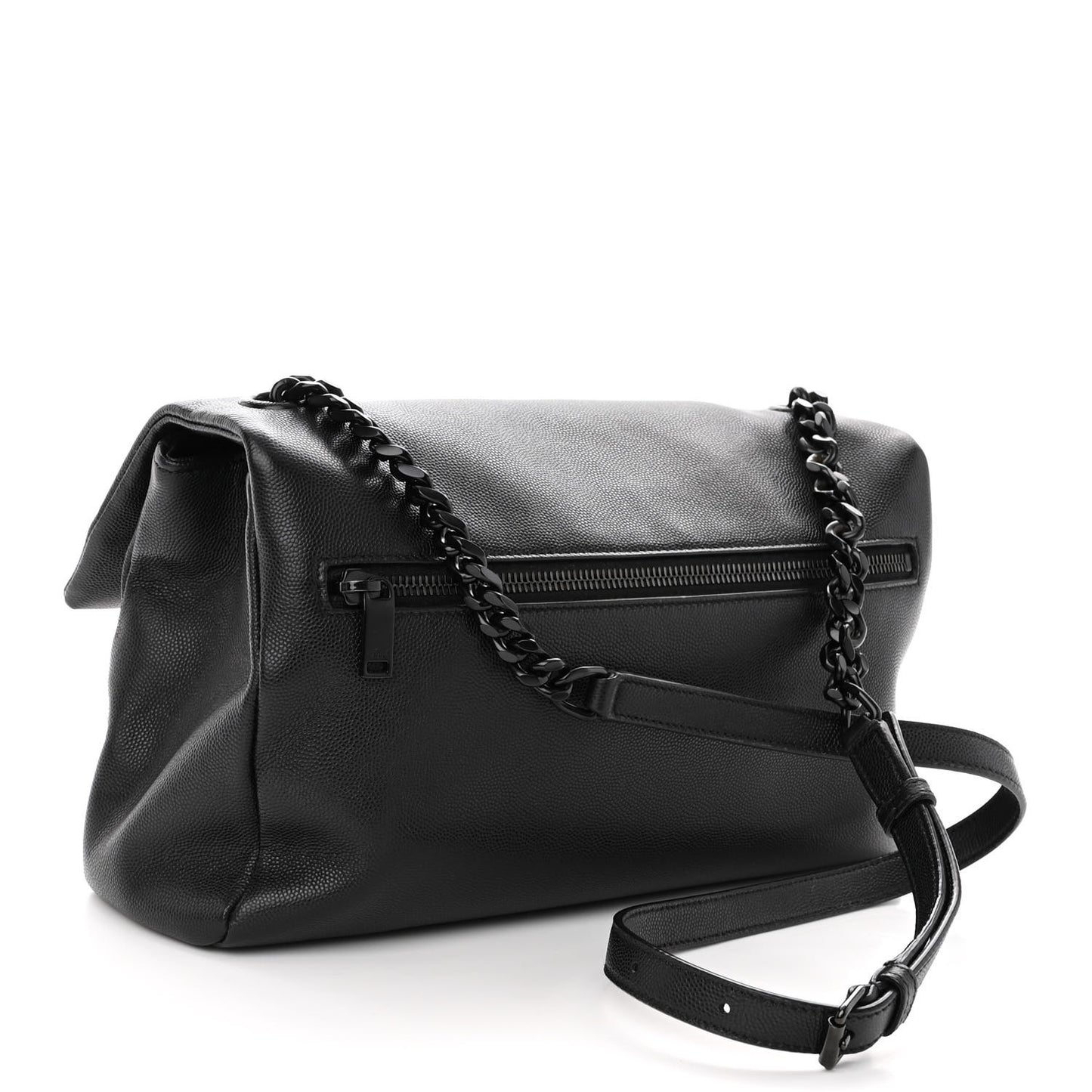 Grain De Poudre Medium West Hollywood Monogram Fold-Over Black