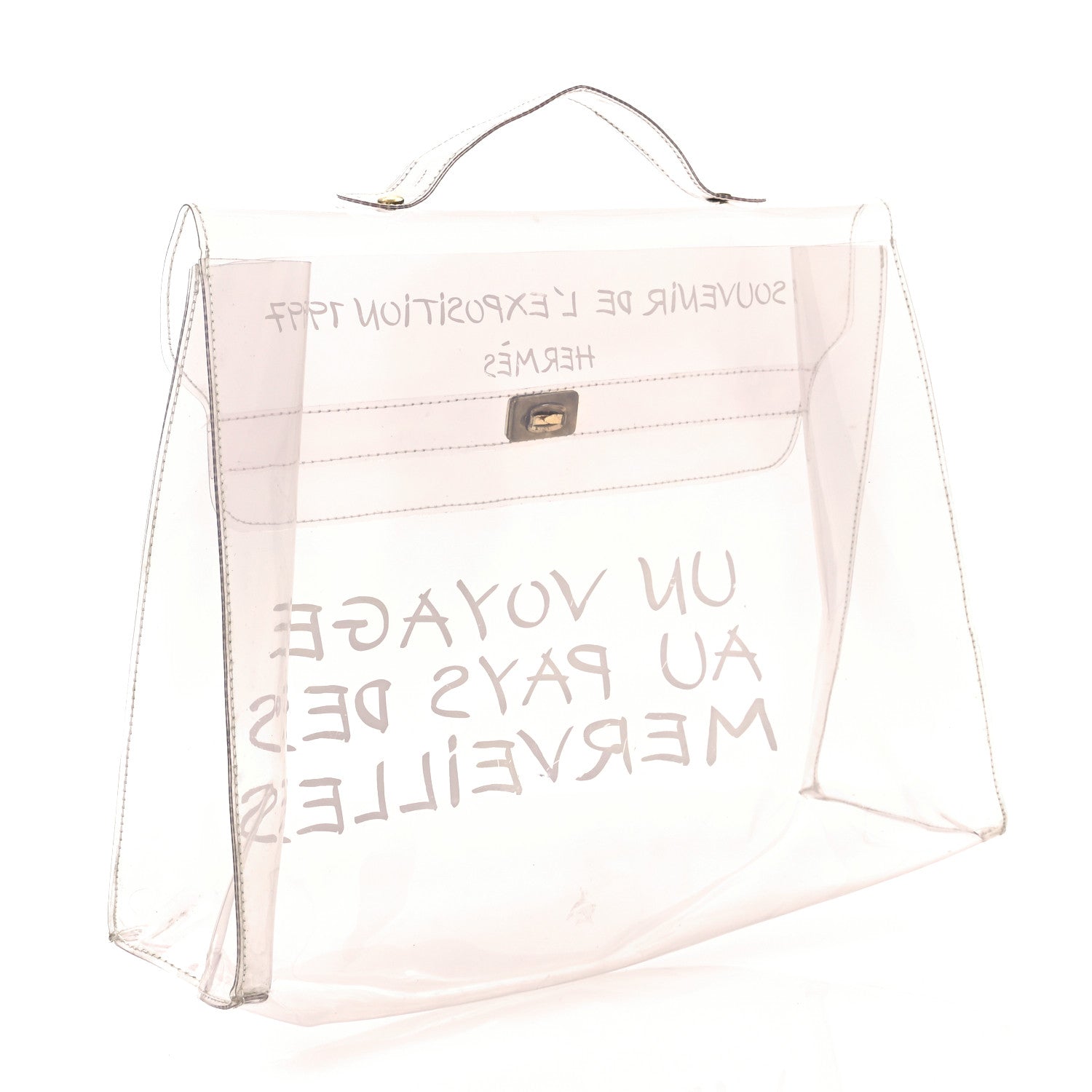 Hermes Vinyl Souvenir De L'Exposition Kelly Transparent 3 of 8