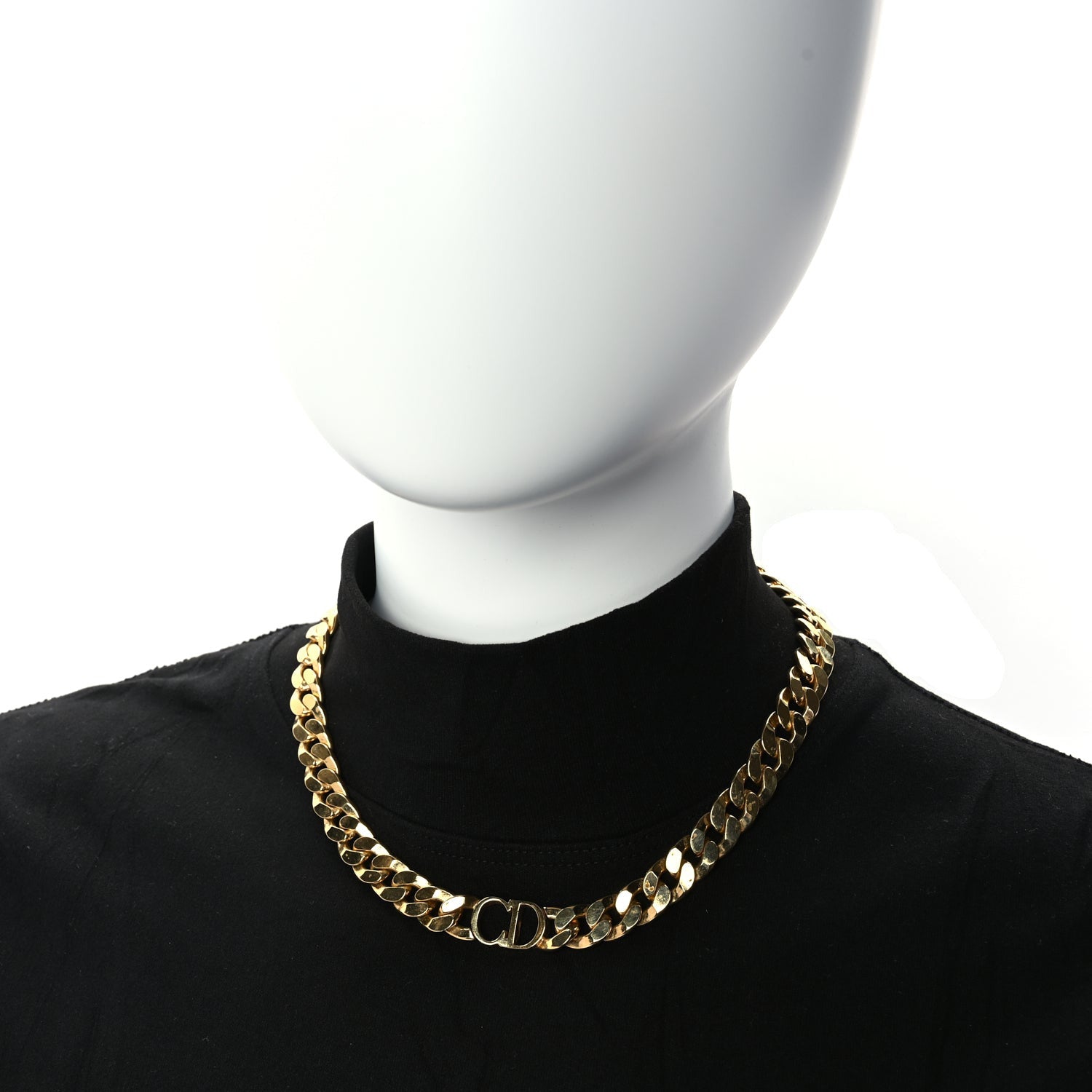 Christian Dior Metal Danseuse Etoile Chain Choker Necklace Gold 5 of 5