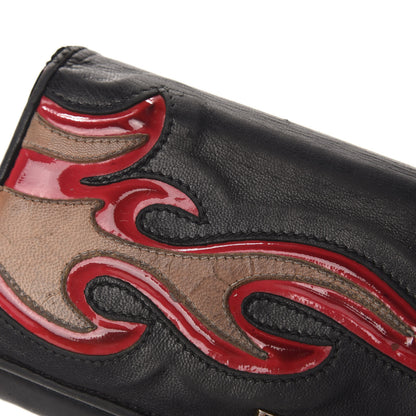Prada Nappa Flame Continental Flap Wallet Black 10 of 13