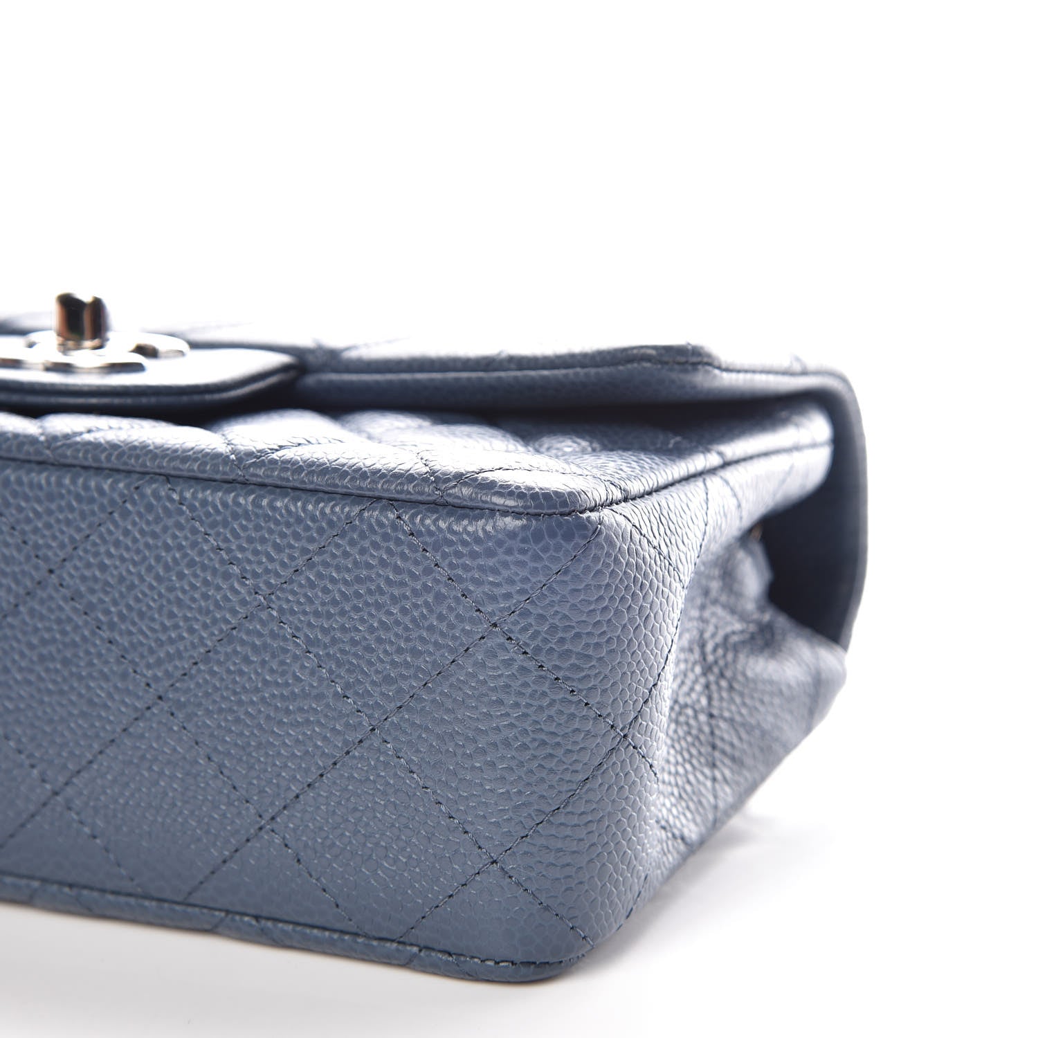 Chanel Caviar Quilted Mini Rectangular Flap Blue 6 of 10