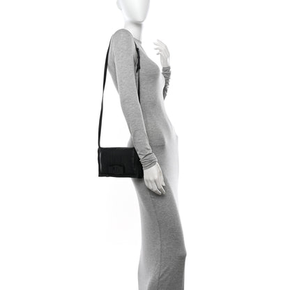 Salvatore Ferragamo Calfskin Mini Viva Bow Shoulder Bag Black 2 of 14