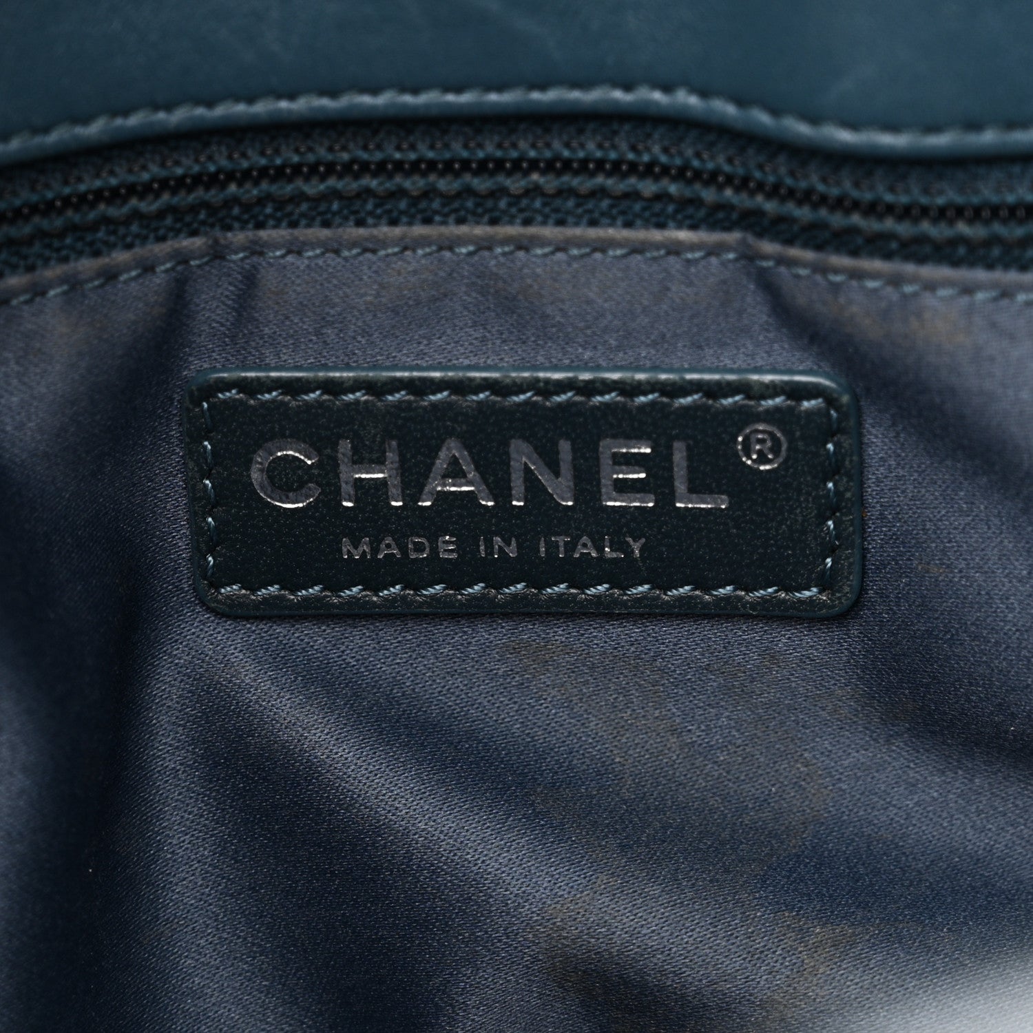 Chanel Lambskin Quilted Easy Carry Shopping Tote Blue 6 of 13