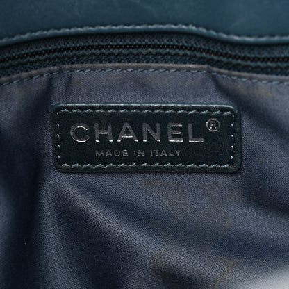 Chanel Lambskin Quilted Easy Carry Shopping Tote Blue 6 of 13