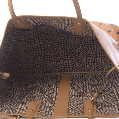 MCM Visetos Large Liz Reversible Shopper Tote Cognac 8 of 15