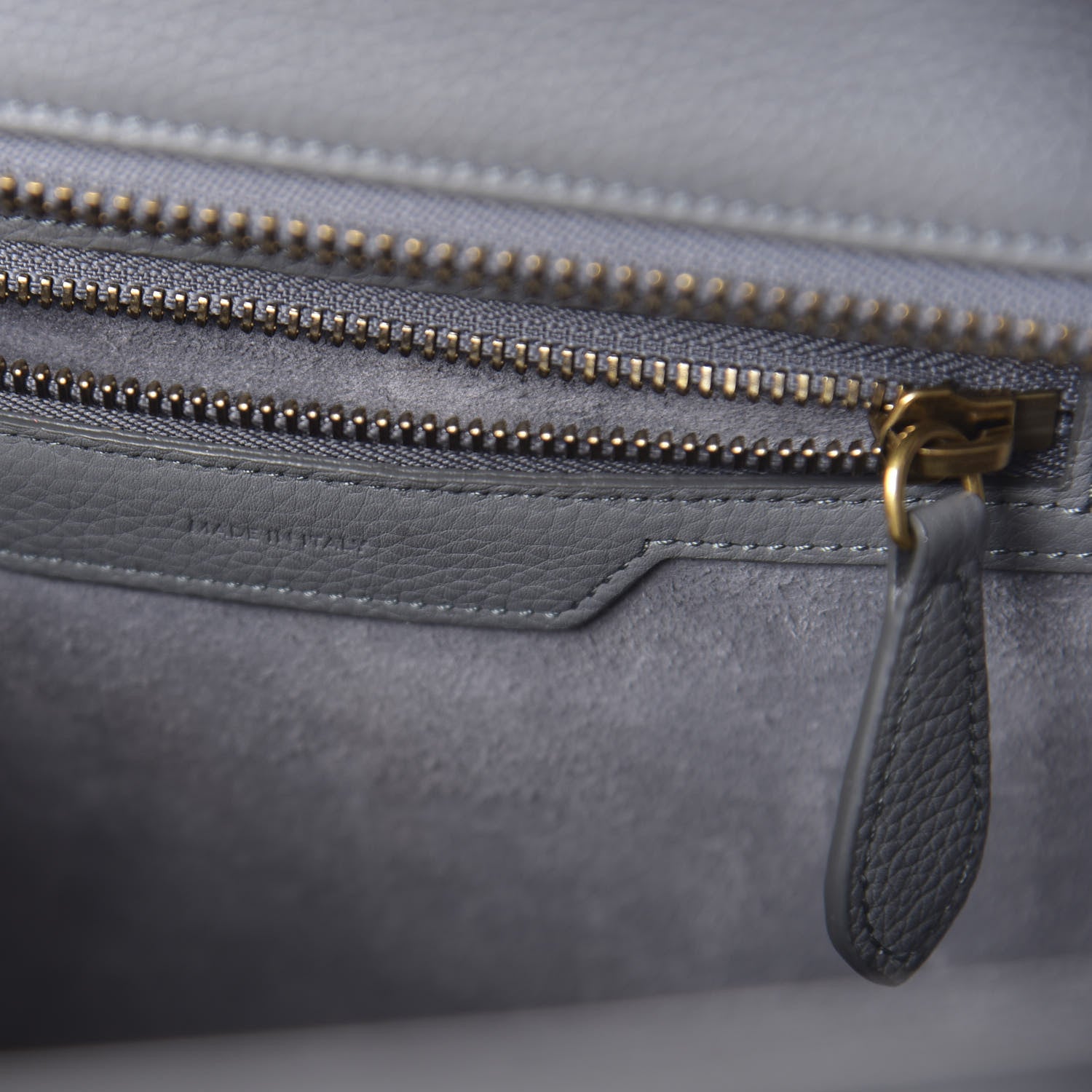 Celine Drummed Calfskin Micro Luggage Kohl 8 of 10