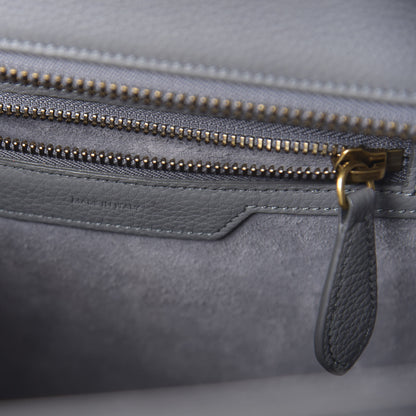 Celine Drummed Calfskin Micro Luggage Kohl 8 of 10