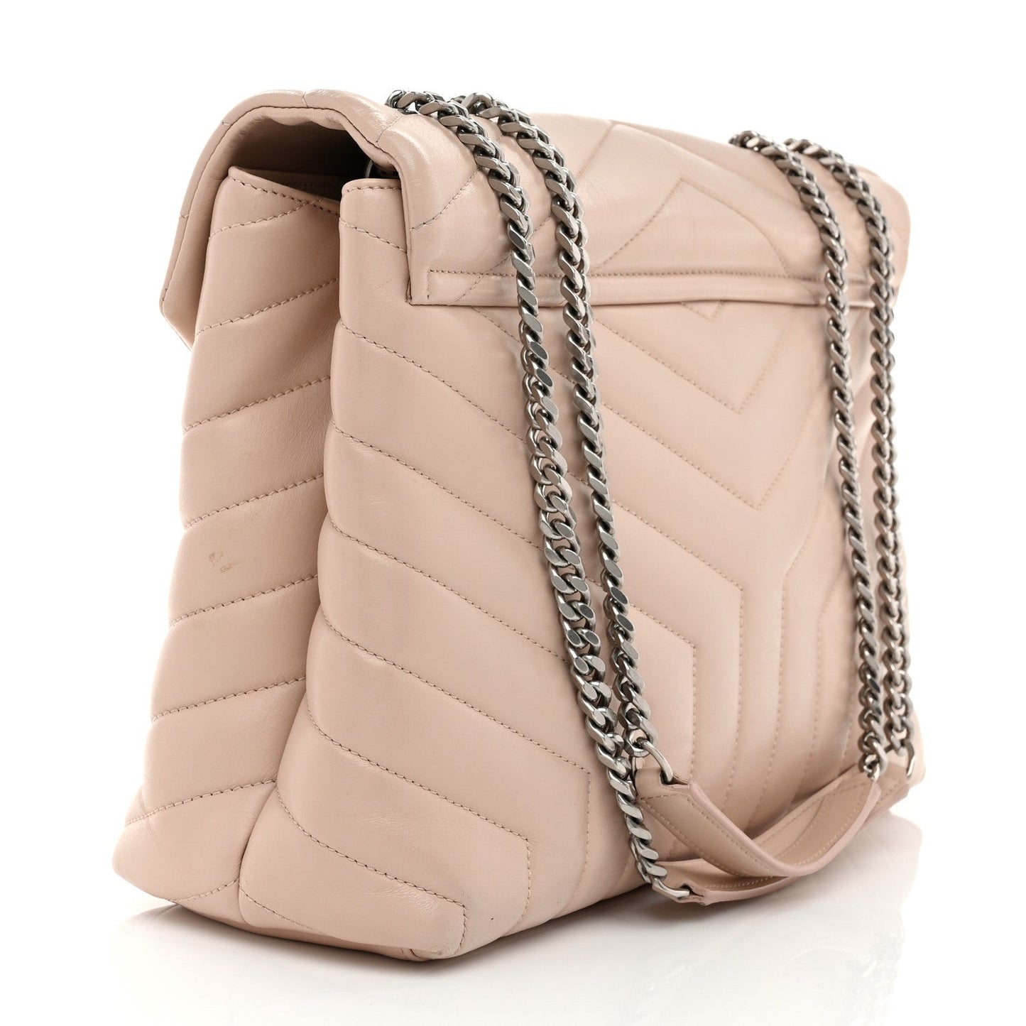 Calfskin Y Quilted Monogram Medium Loulou Chain Satchel Rose Antic