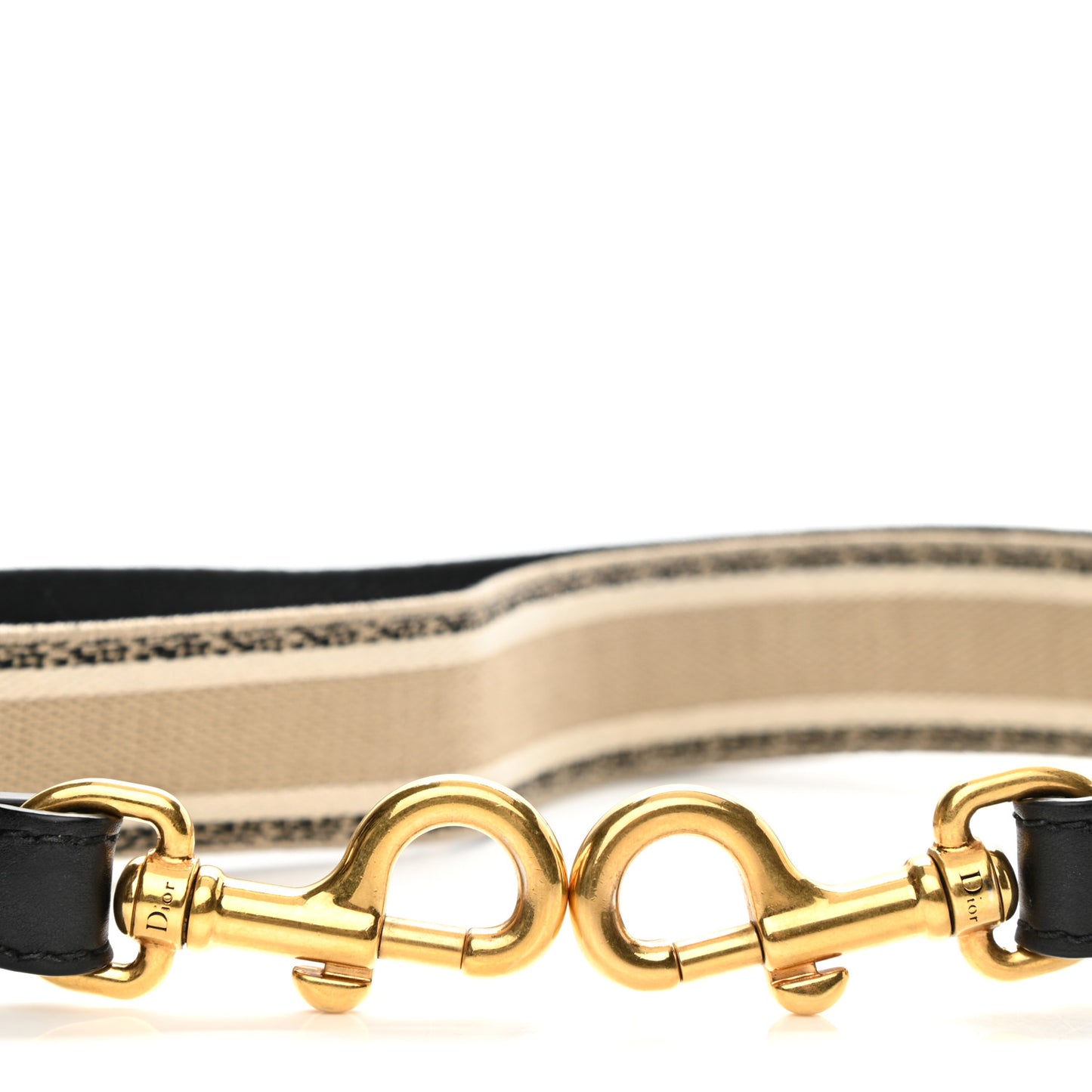 Canvas Embroidered Shoulder Strap Beige