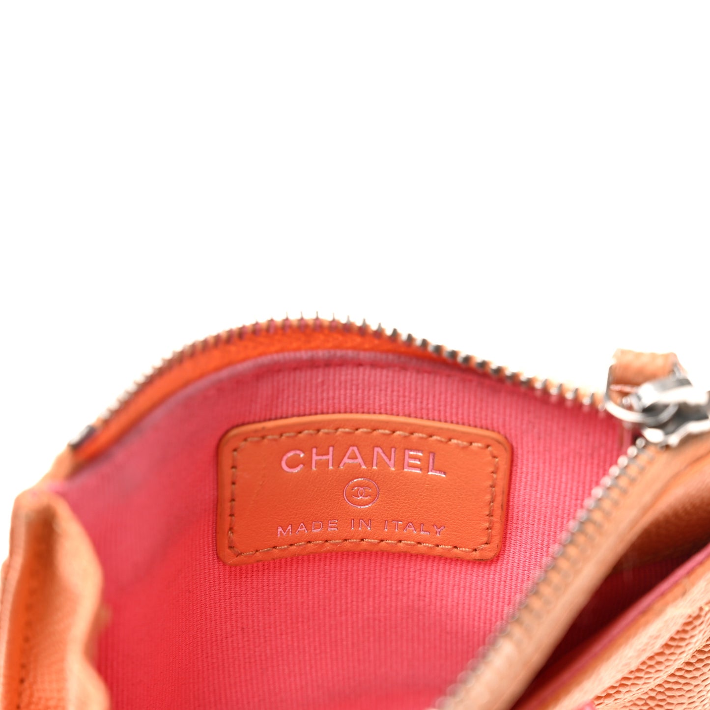 Caviar Flashy CC Zip Card Holder Orange Pink