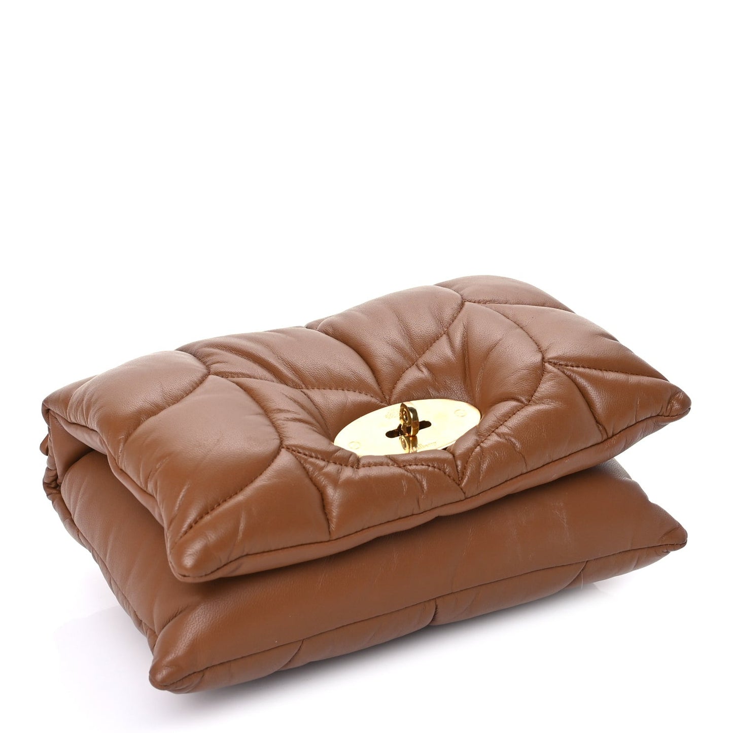 Nappa Pillow Quilted Little Softie Bag Tobacco Brown