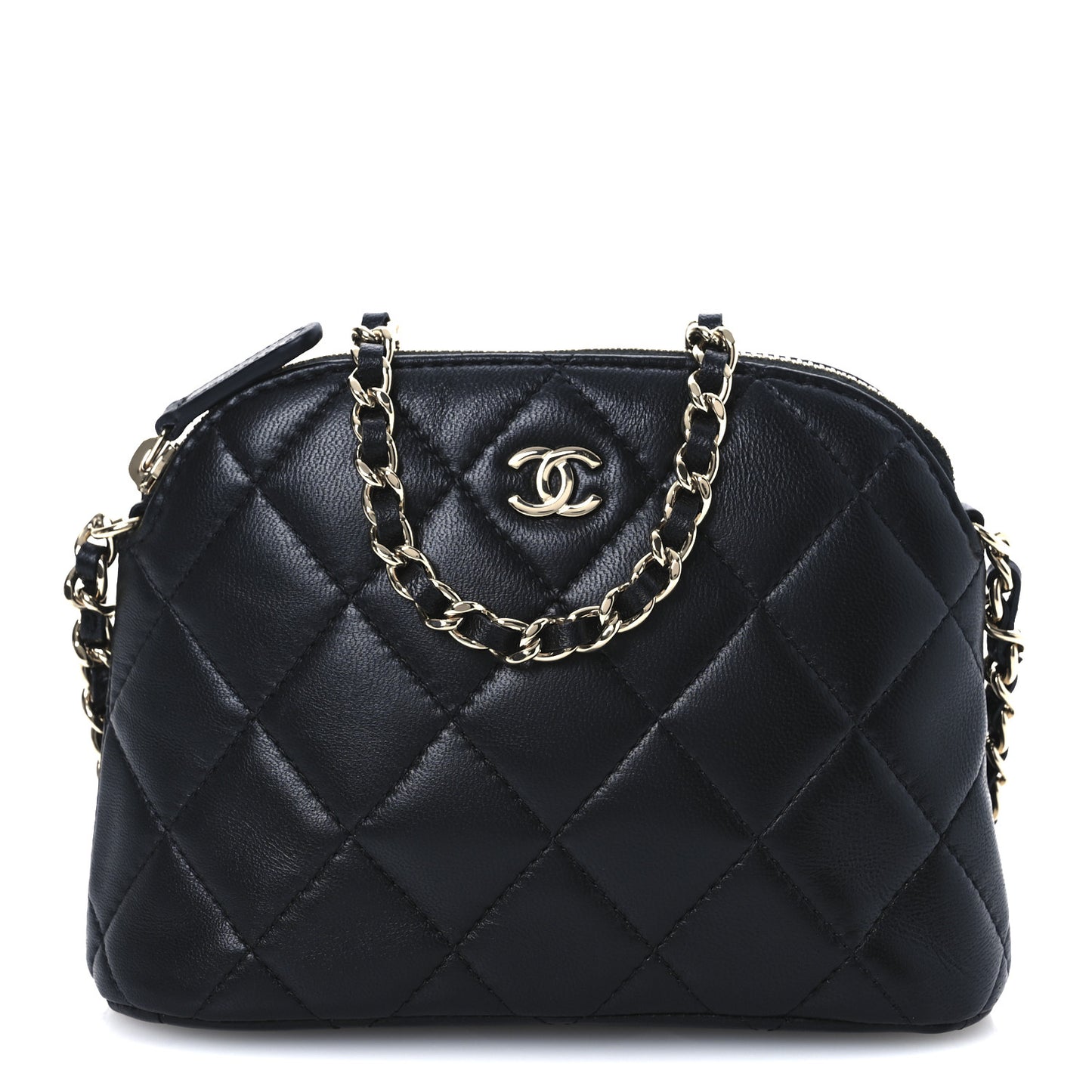 Lambskin Quilted Classic Clutch With Chain Black