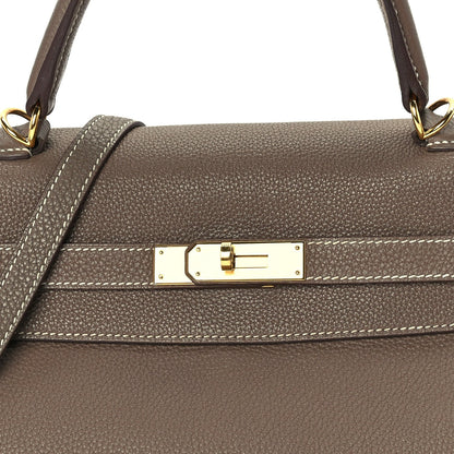 Hermes Togo Kelly Retourne 35 Etoupe 7 of 9
