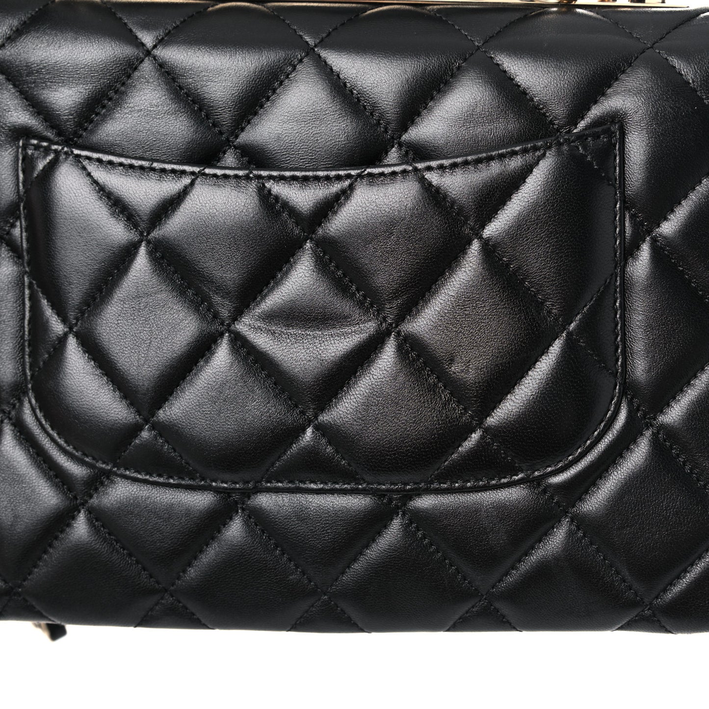 Lambskin Quilted Small Trendy CC Dual Handle Flap Bag Black
