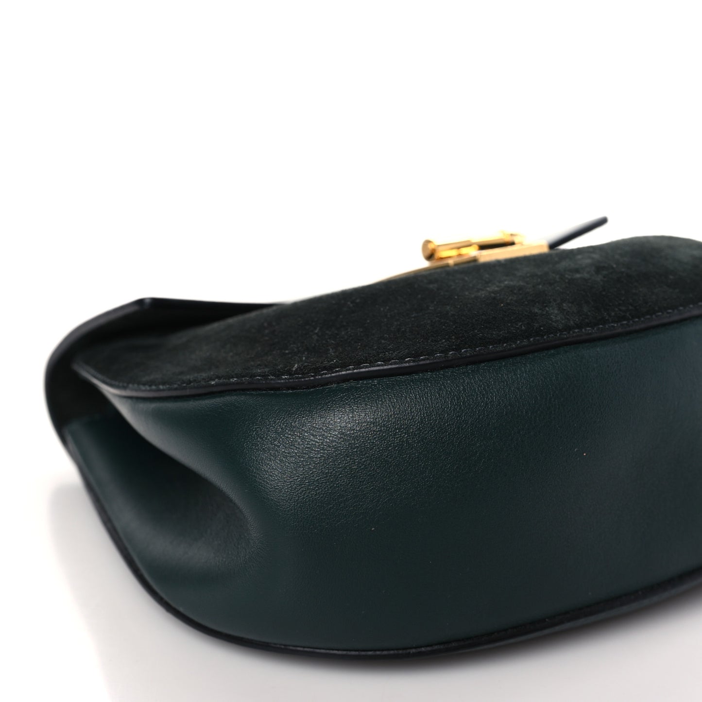 Suede Smooth Calfskin Drew Shoulder Bag Black