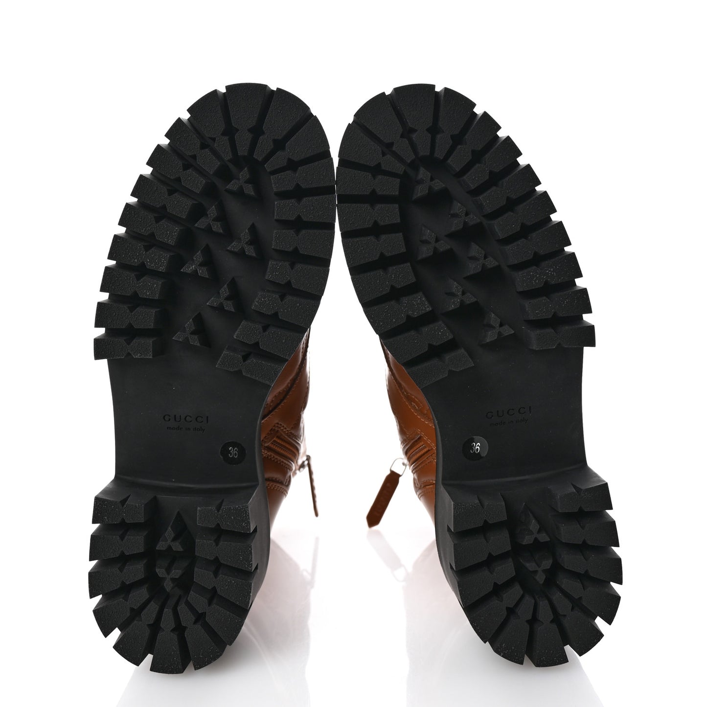 Cordovan Lux Nappa GG Matelasse Lace Up 60mm Combat Boots 36 Dark Hazel Brown