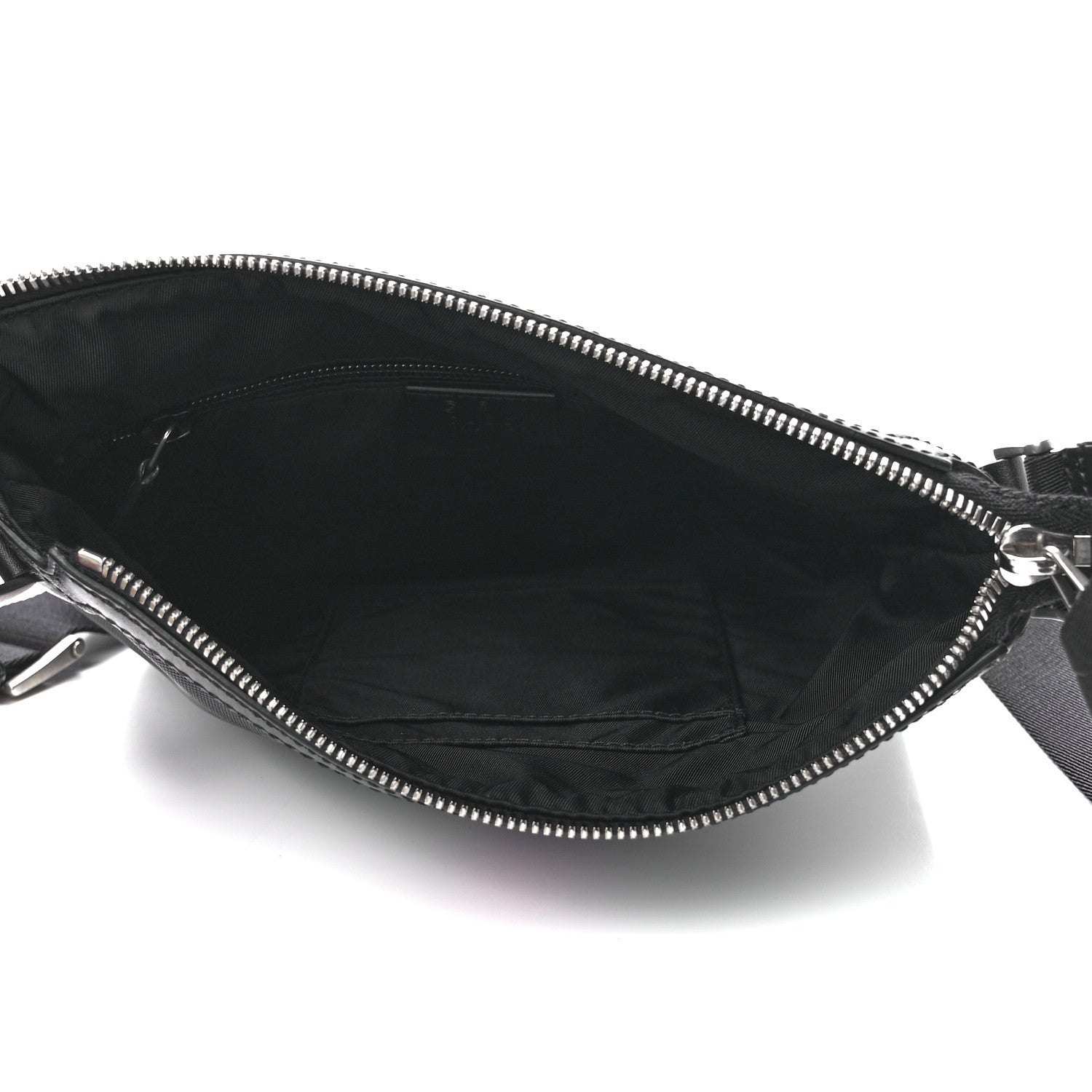 Gucci Techno Canvas Selleria Calfskin Web Small Flat Messenger Bag Black 5 of 13