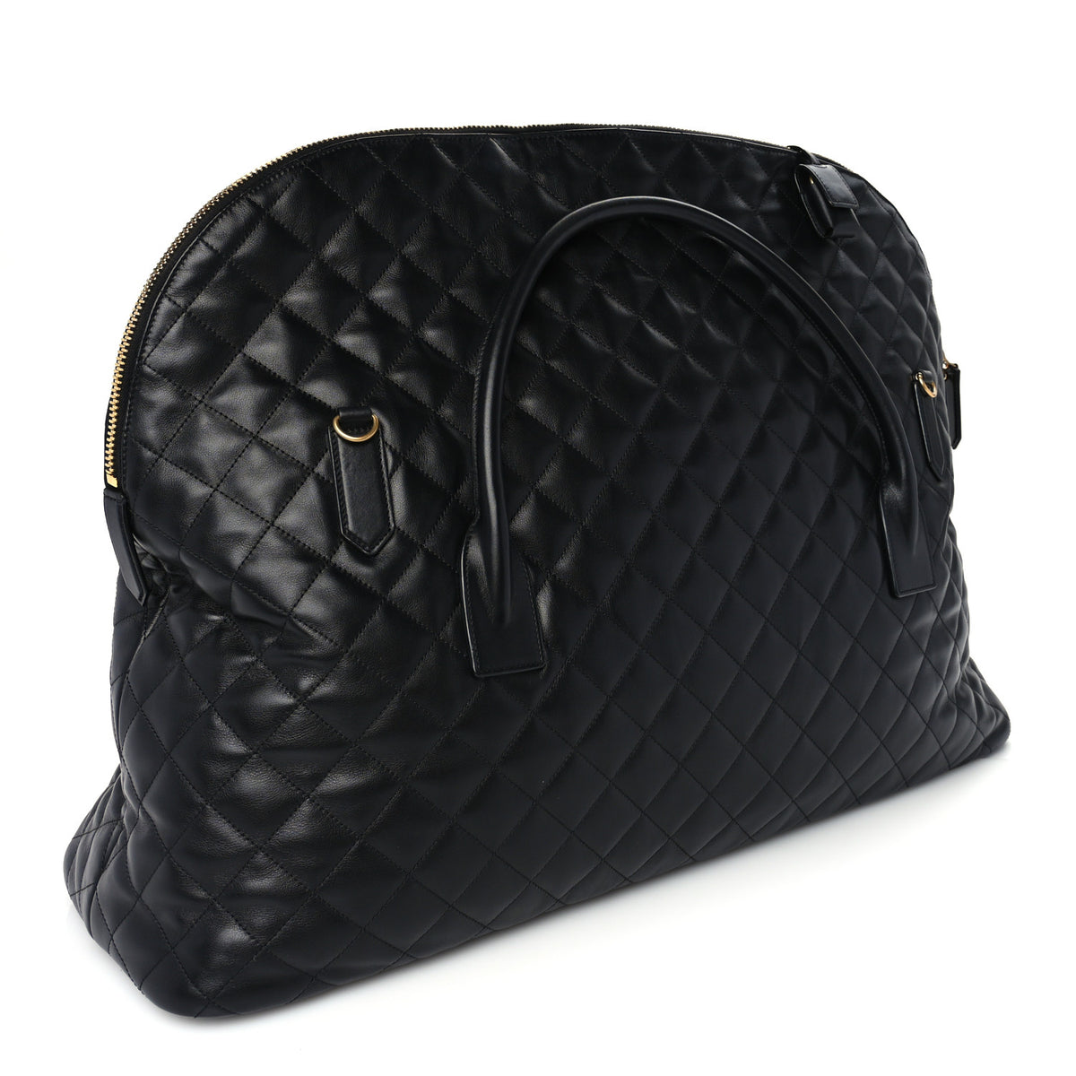Saint Laurent Calfskin Quilted ES Giant Travel Bag Black 2 of 8