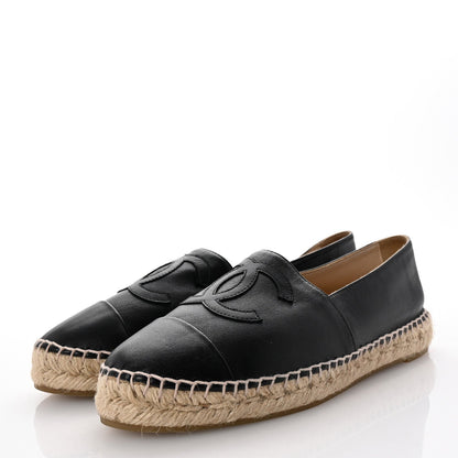 Chanel Lambskin CC Espadrilles 39 Black 4 of 7