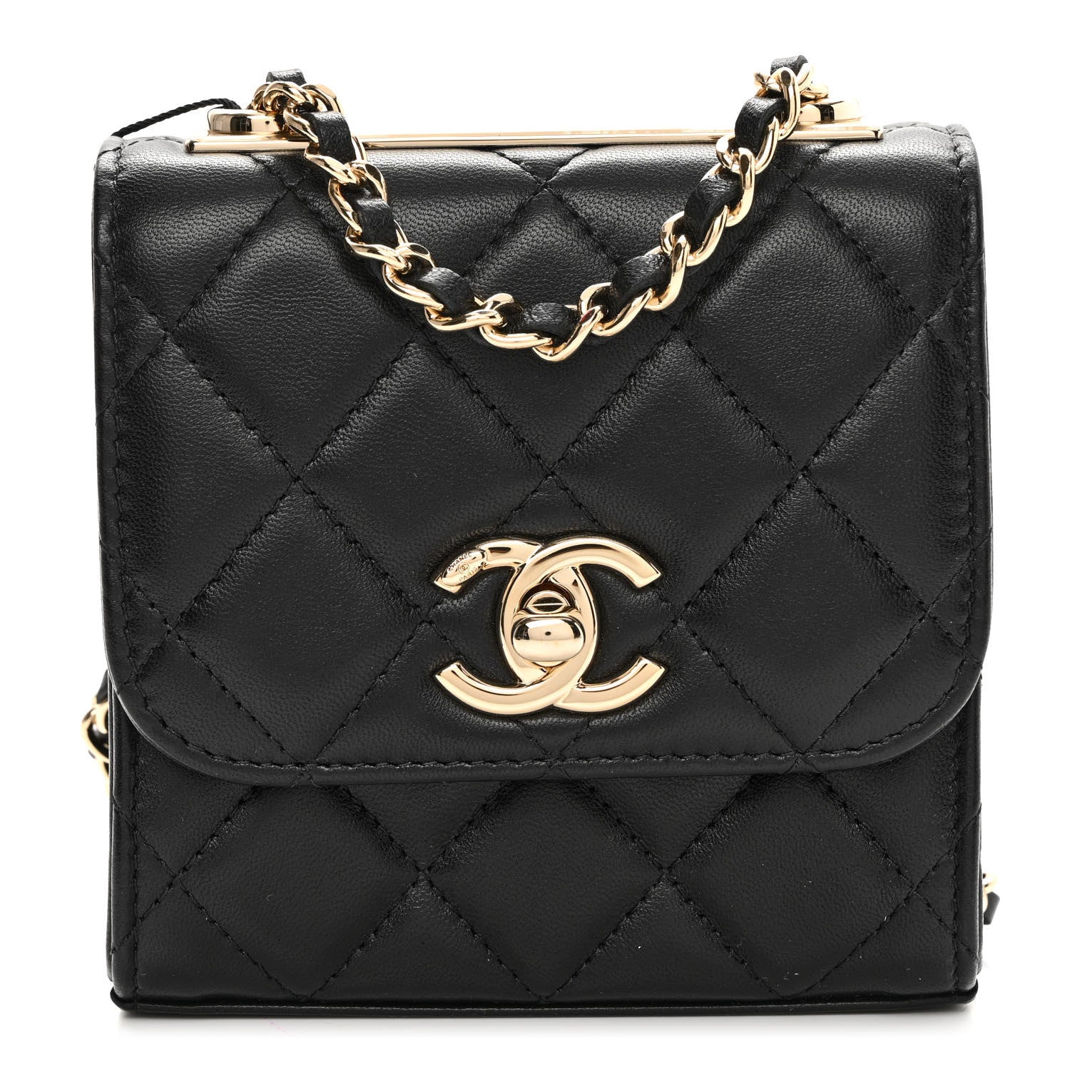 Chanel Lambskin Quilted Mini Trendy CC Clutch With Chain Black 1 of 11
