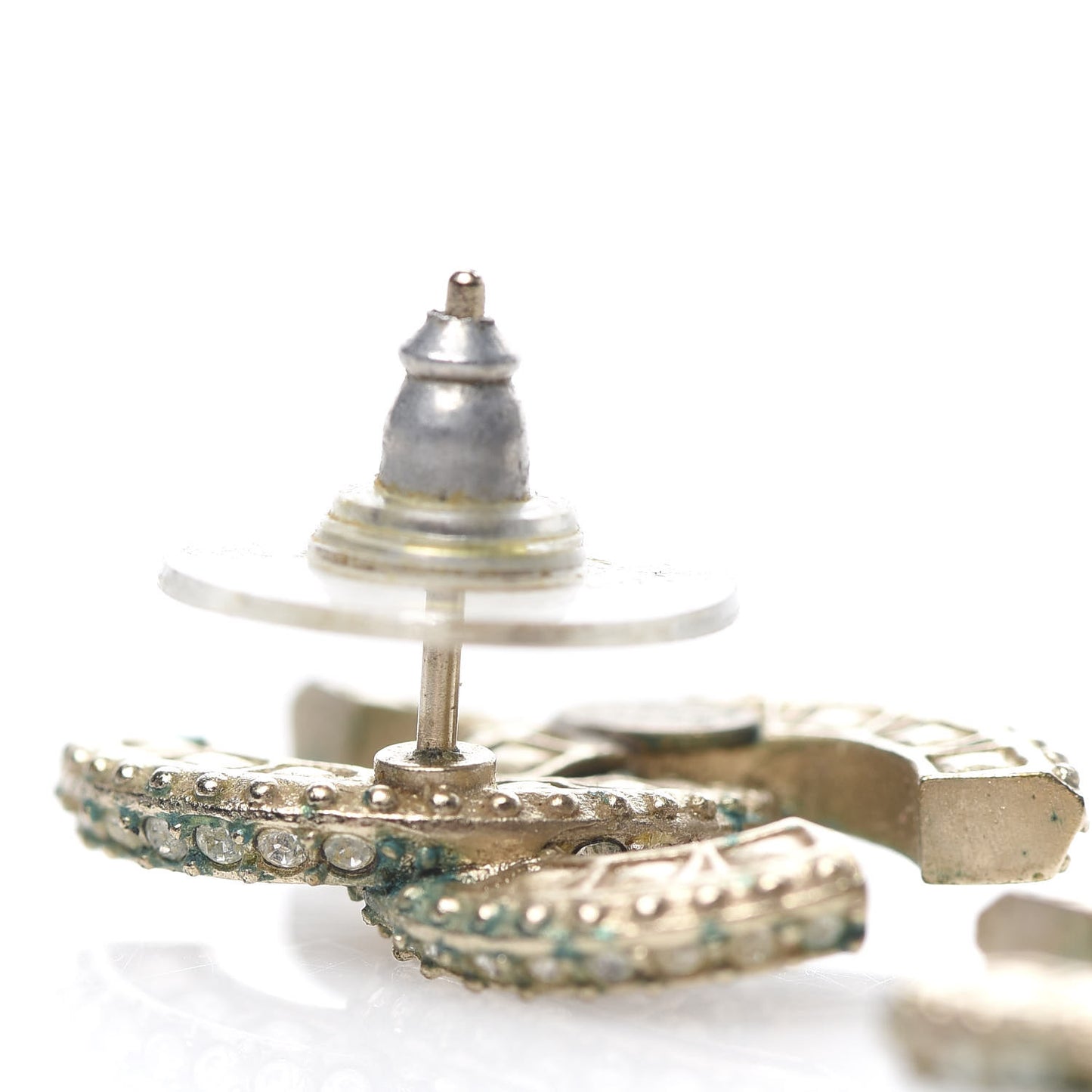 Crystal CC Earrings Light Gold