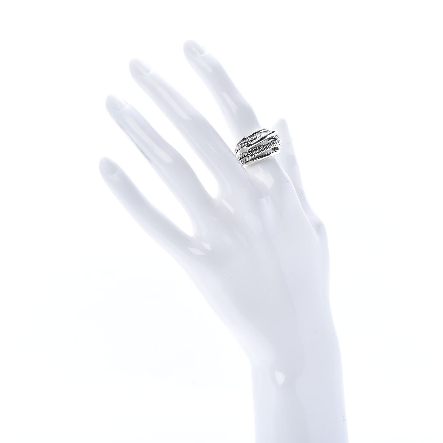 Sterling Silver 15mm Narrow Crossover Cable Ring 50 5.25