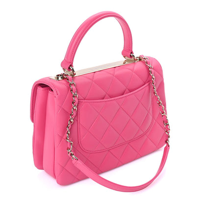 Chanel Lambskin Quilted Small Trendy CC Flap Dual Handle Bag  Dark Pink 2 of 9
