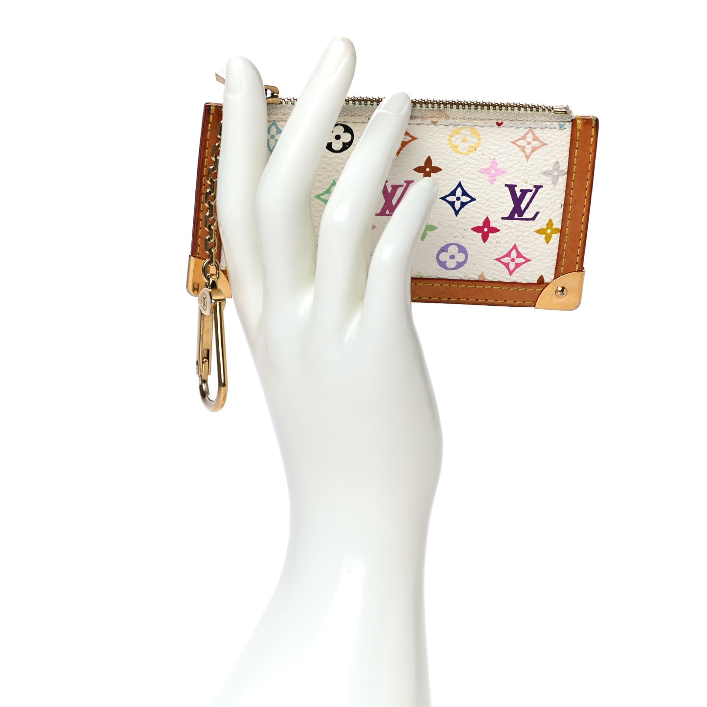 Monogram Multicolor Key Pouch White