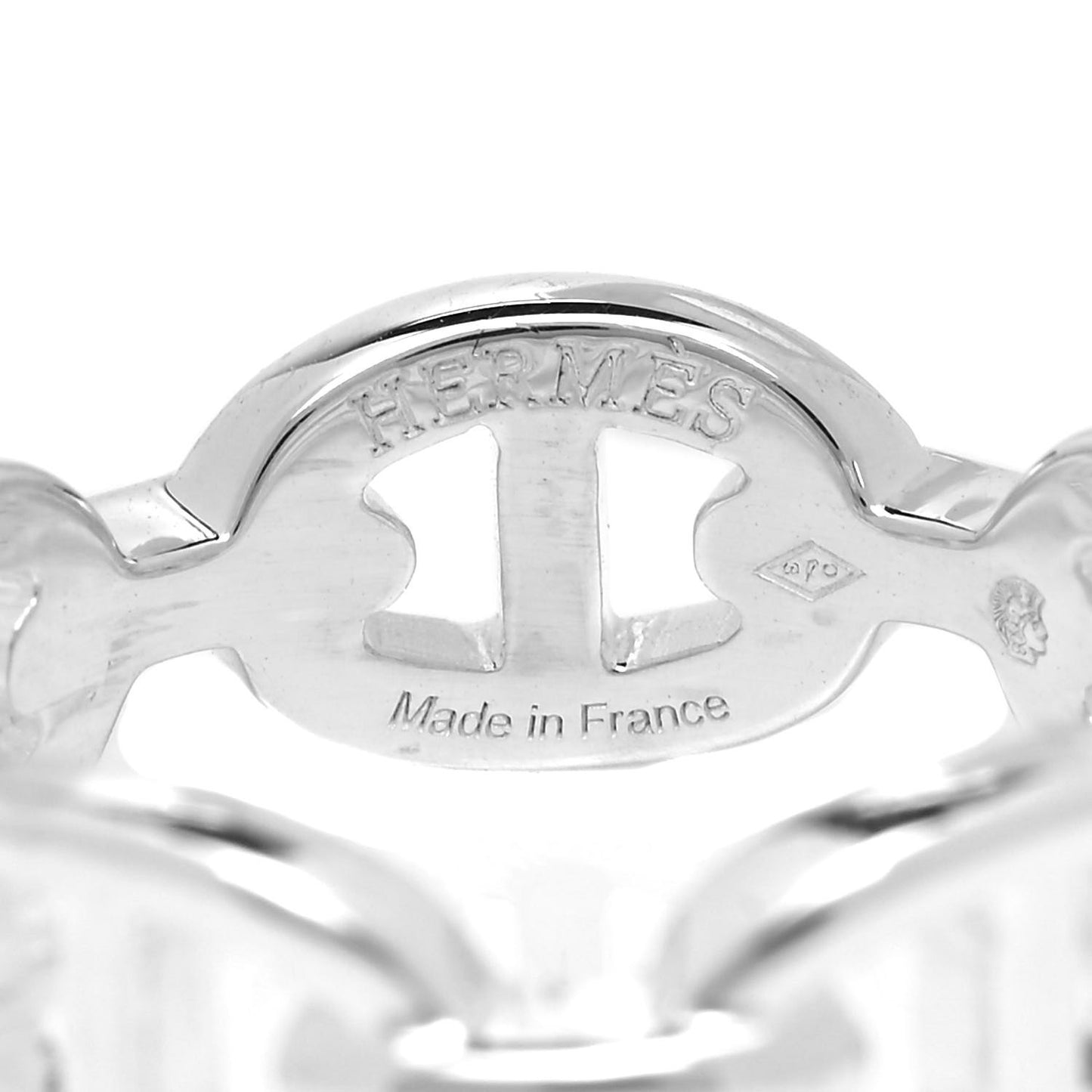 Sterling Silver PM Chaine d'Ancre Enchainee Band Ring 55 7.25