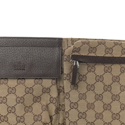 Gucci GG Monogram Web Double Pocket Belt Bag Dark Brown 11 of 16