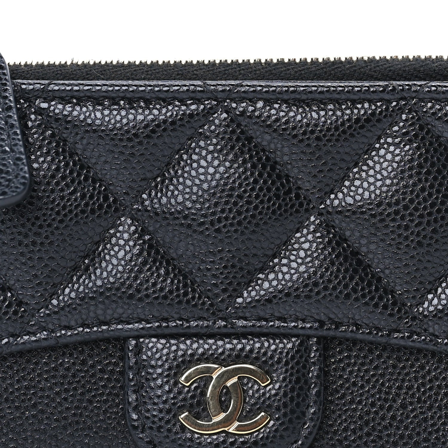 Chanel Caviar Quilted Flap Zip Card Holder Black 3 of 9