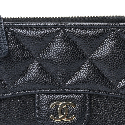 Chanel Caviar Quilted Flap Zip Card Holder Black 3 of 9