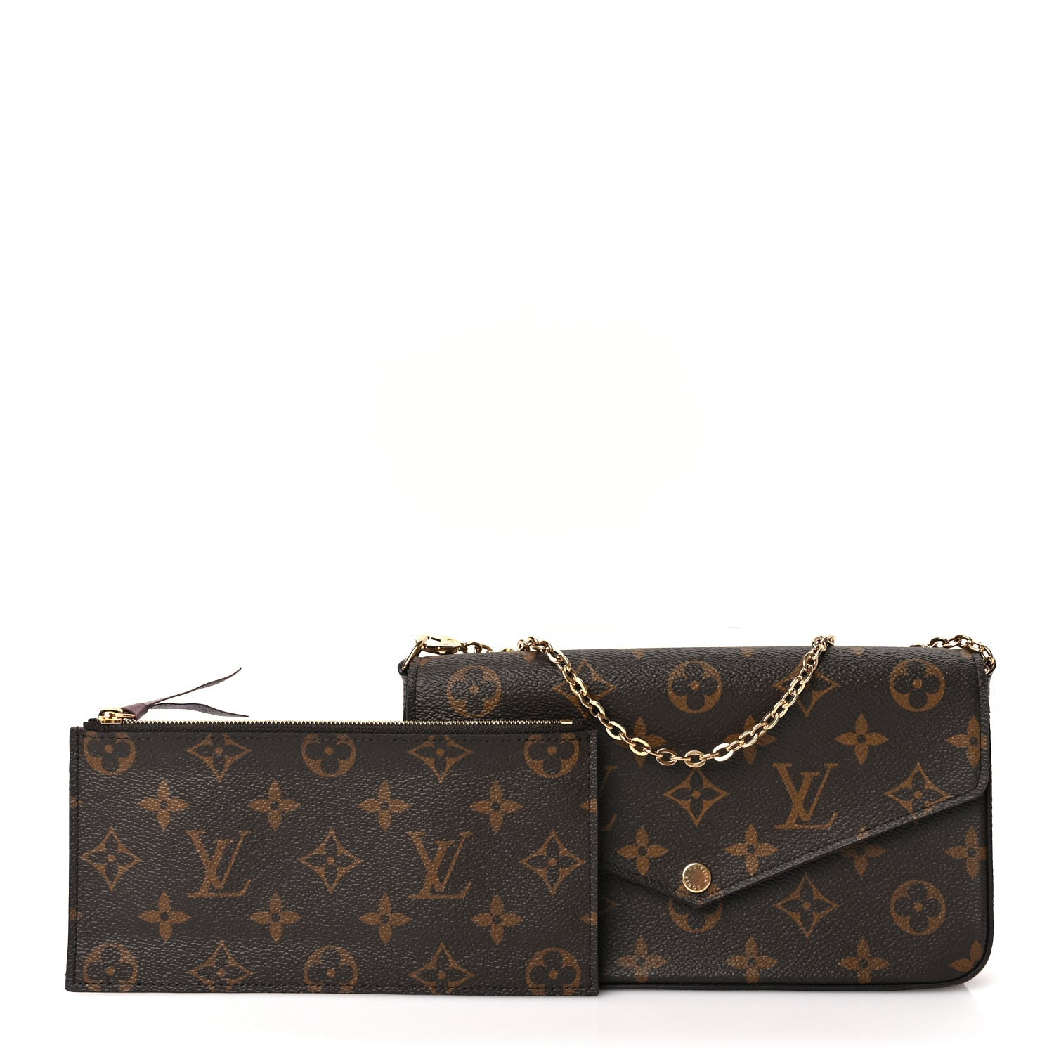 Louis Vuitton Monogram Pochette Felicie Chain Wallet Fuchsia 2 of 9