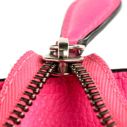 Celine Drummed Calfskin Mini Luggage Fluo Pink 8 of 9