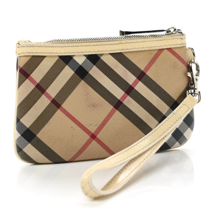 Burberry Nova Check Wristlet Pouch White 3 of 9