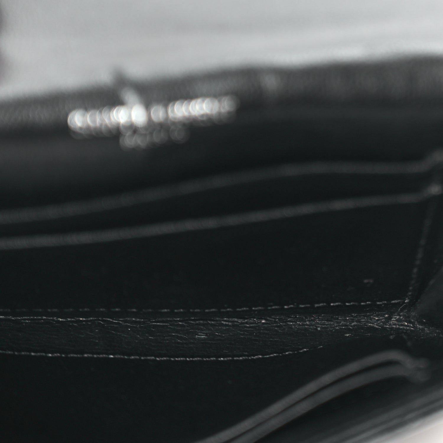 Saint Laurent Lambskin Y Quilted Monogram Small Loulou Envelope Wallet Black 5 of 7