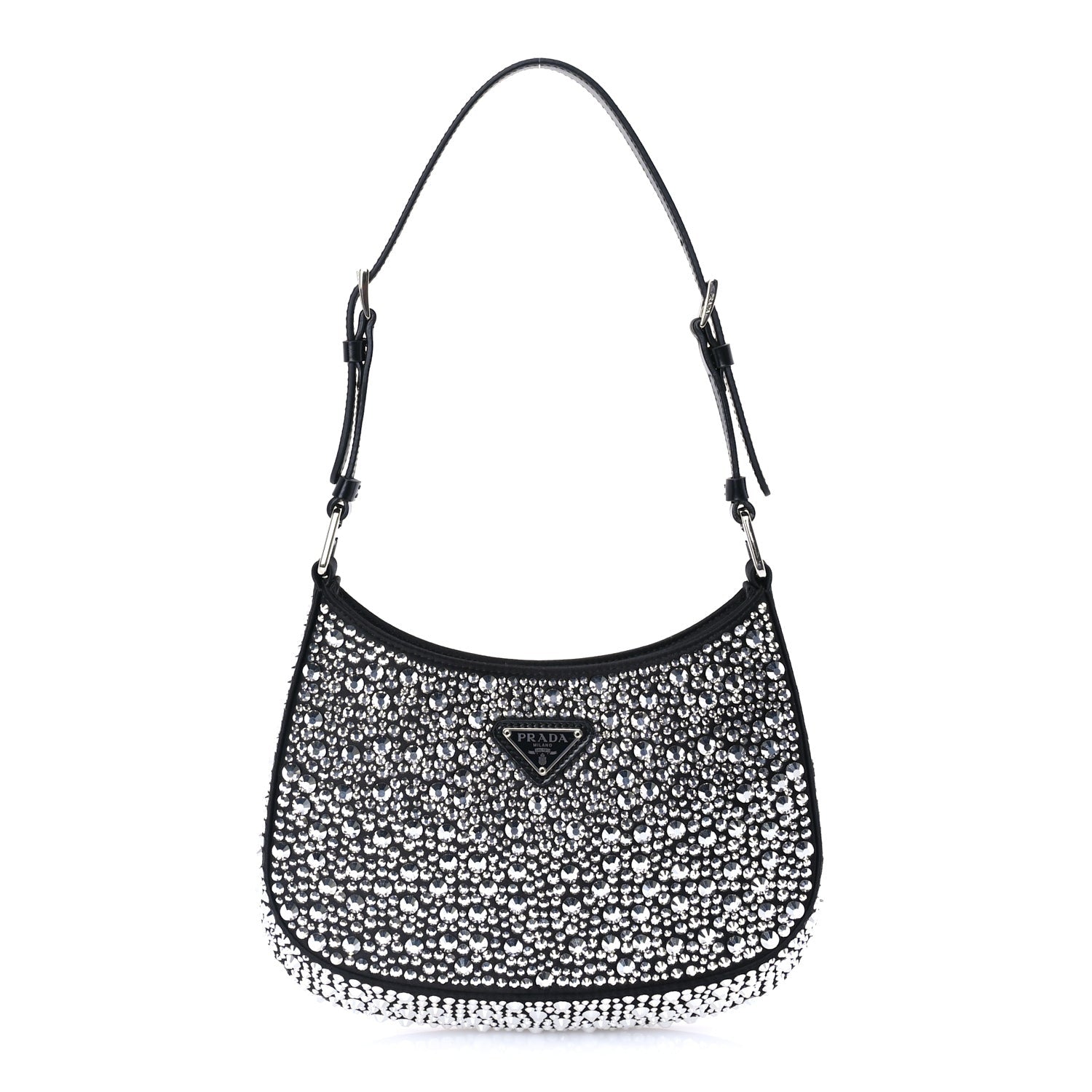 Prada Satin Crystal Cleo Adjustable Strap Shoulder Bag  Metal 1 of 7
