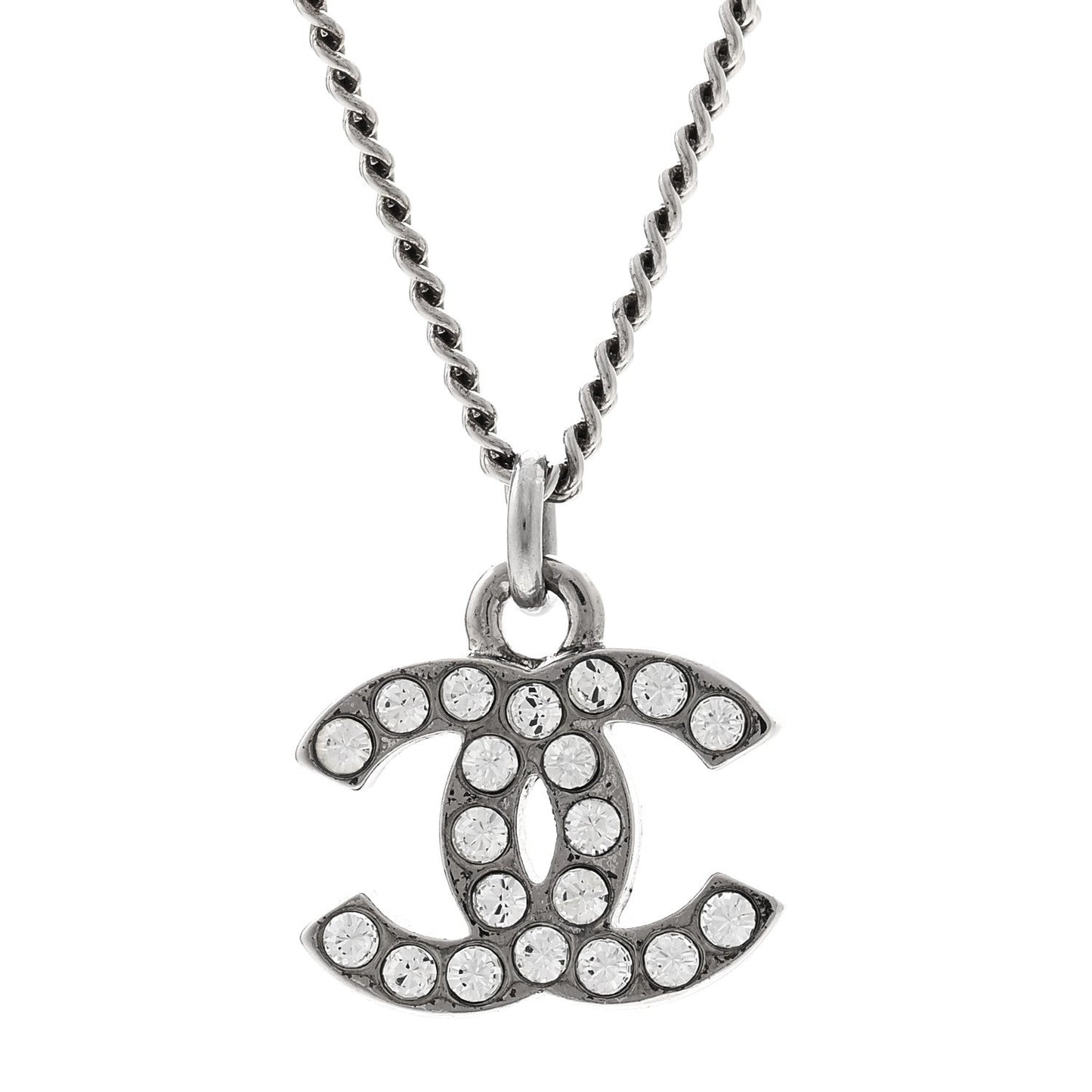 Crystal Timeless CC Necklace Silver