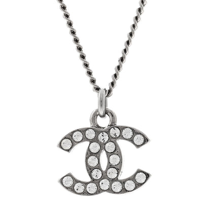 Chanel Crystal Timeless CC Necklace Silver 4 of 5