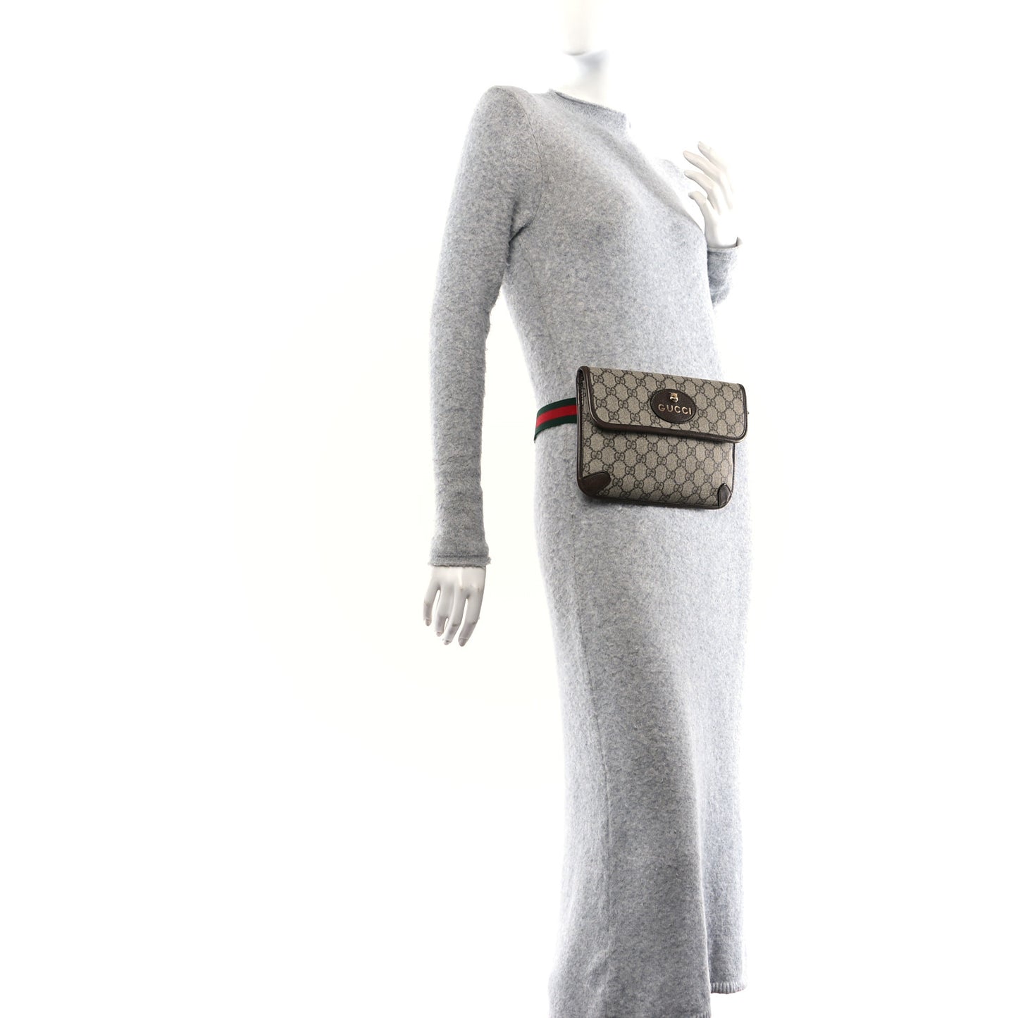 GG Supreme Monogram Neo Vintage Web Belt Bag Brown