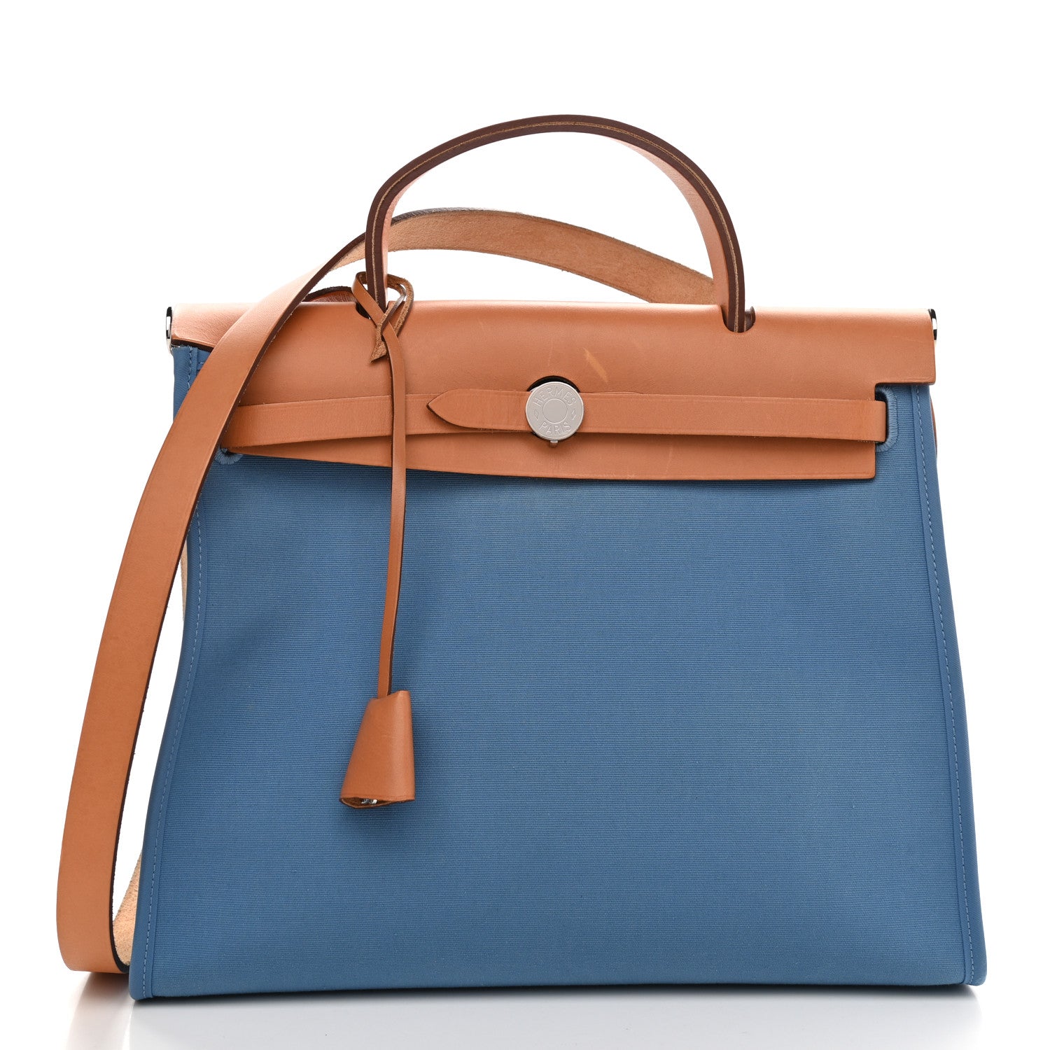 Hermes Vache Hunter Toile Herbag Zip 31 PM Azur Natural 3 of 10