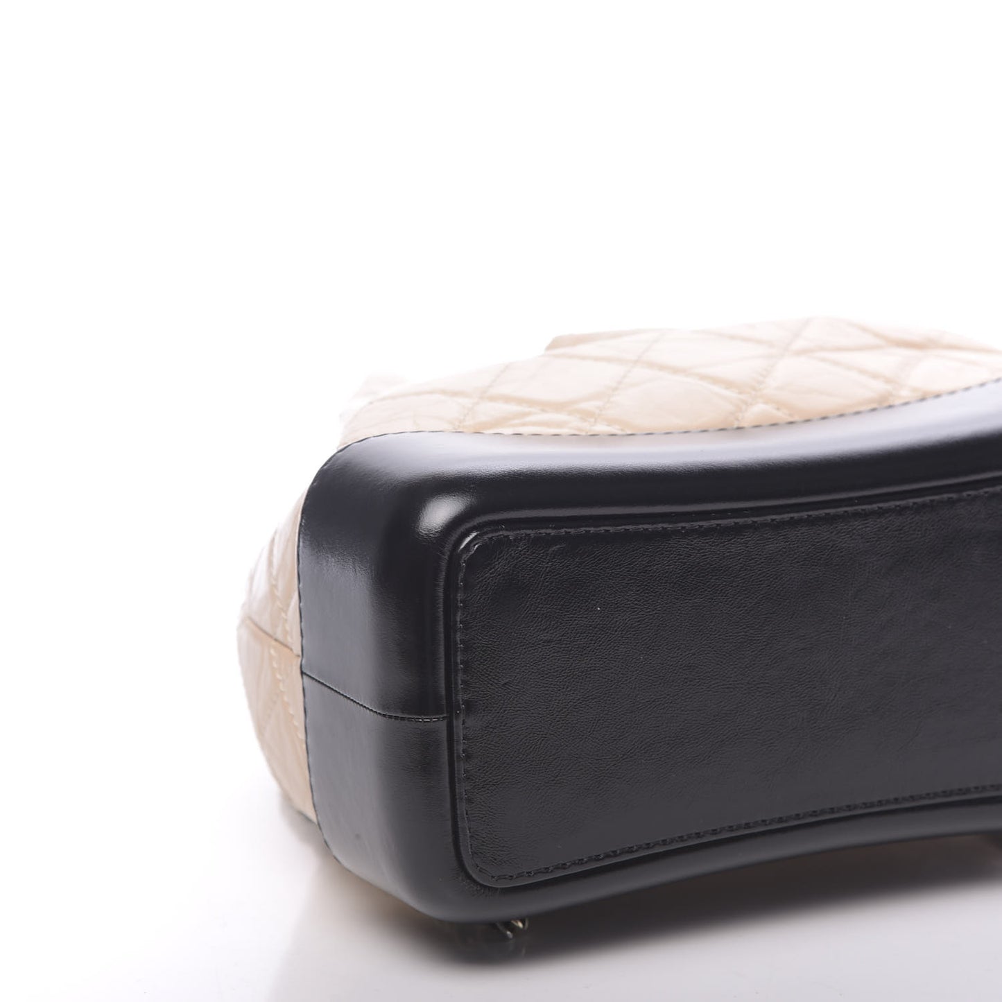 Aged Calfskin Quilted Small Gabrielle Backpack Beige Black